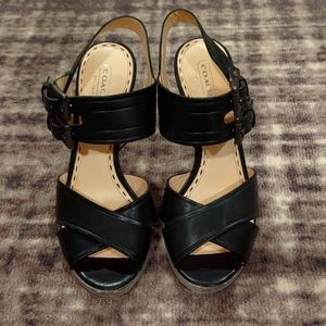 Coach black strappy sandal